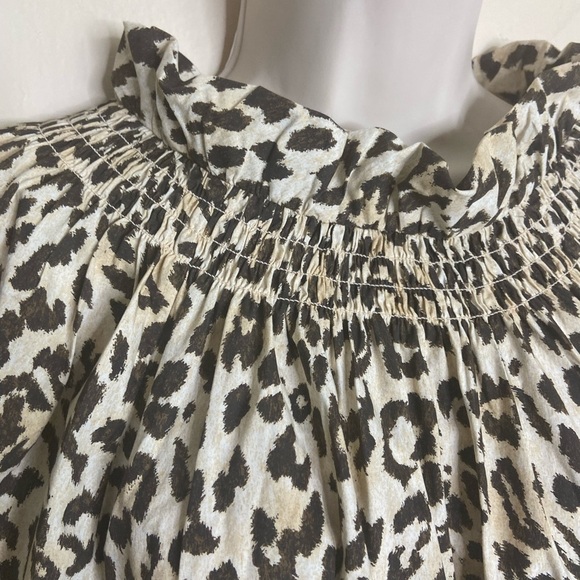 J. Crew Ruffleneck Puff-Sleeve Dress in Leopard Print - Picture 4 of 9